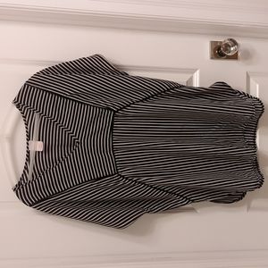 Women's size L swim coverup, black and white stripes